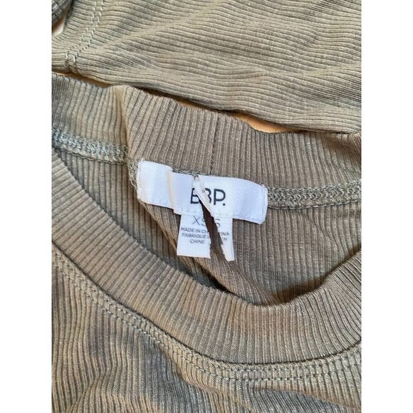 BP Women Fitted Ribbed Olive Dress BNWOT Sz XSmall Front Slit Long Sleeve - Picture 6 of 8